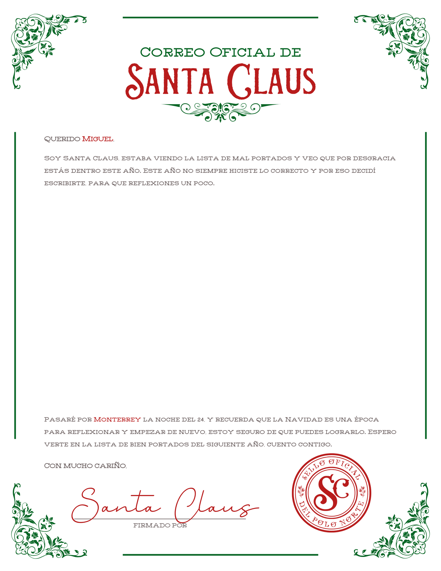 Santa dice...